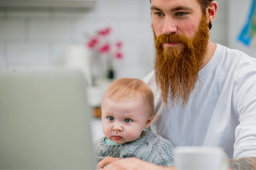 A stay at home dad, working a remote job