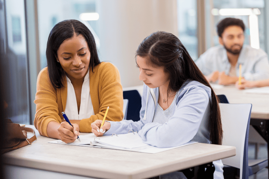 tutor tutoring student as a summer side hustle