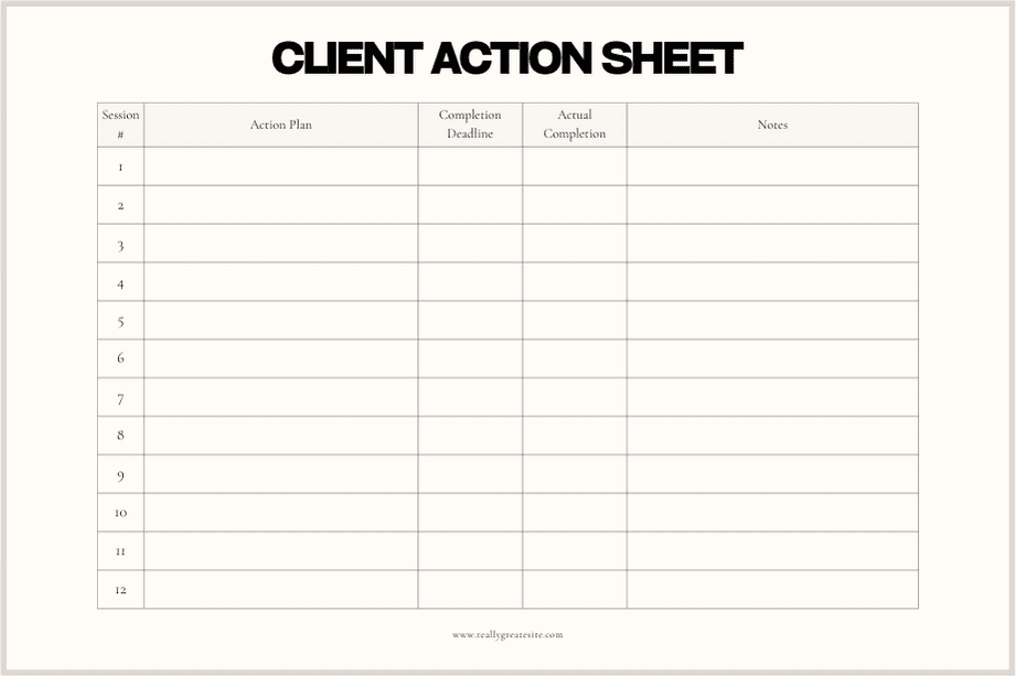  client action sheet